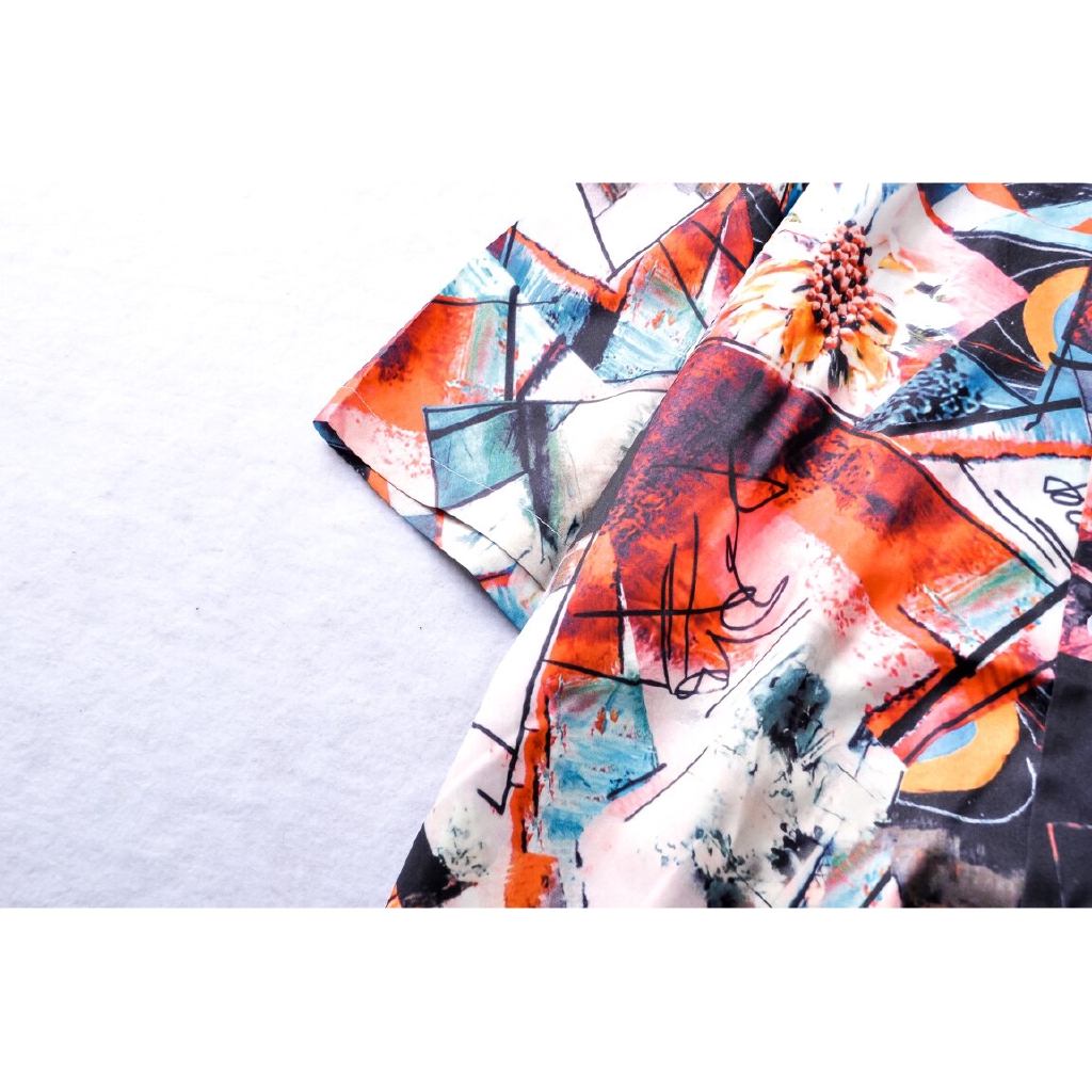 Áo sơ mi ngắn tay dáng rộng in hình Graffiti kiểu dáng cá tính thời trang cho nam | BigBuy360 - bigbuy360.vn