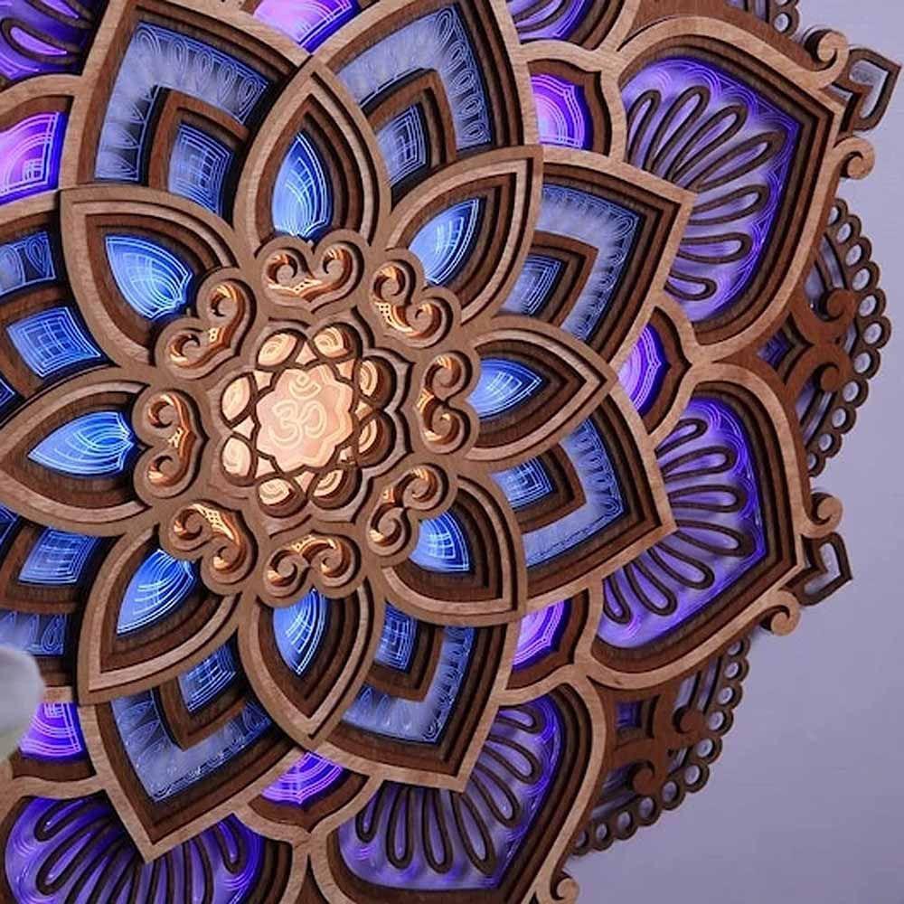 GOGOUP Mandala Đèn LED Treo Tường Trang Trí Phòng Khách / Tập Yoga
