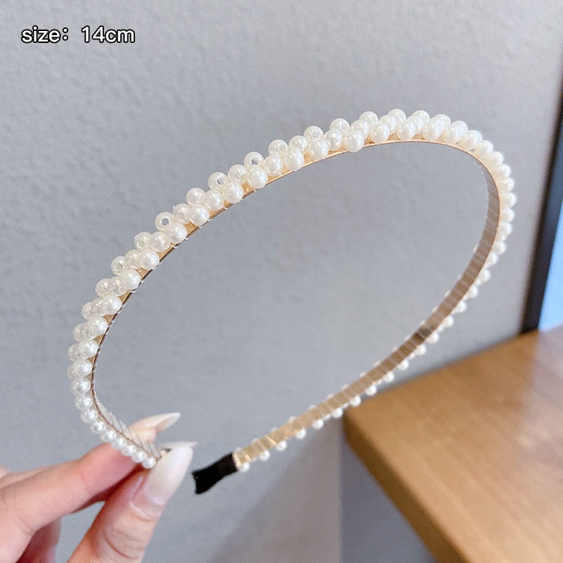 Cài tóc băng đô đính đá ngọc trai nhân tạo phụ kiện tóc cài cô dâu bé gái giá tốt phong cách Hàn Quốc