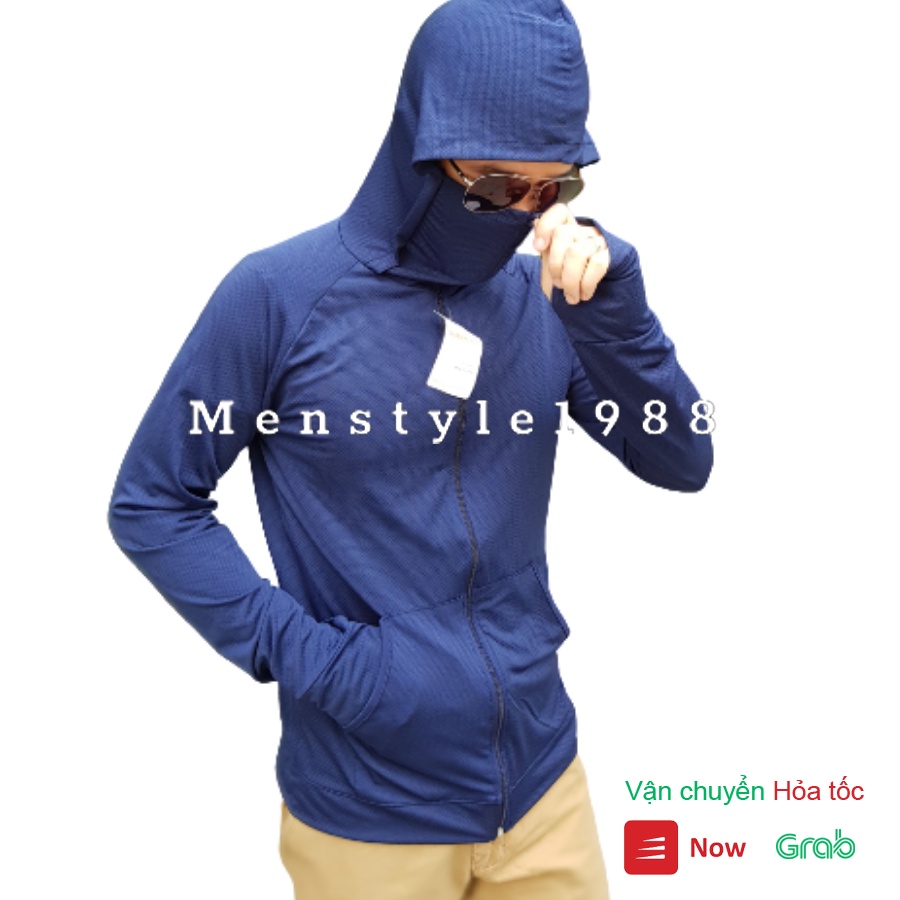 Áo chống nắng nam thông hơi phiên bản công nghệ cao có mũ trùm, áo khoác nắng nam dài trùm tay có mũ | BigBuy360 - bigbuy360.vn