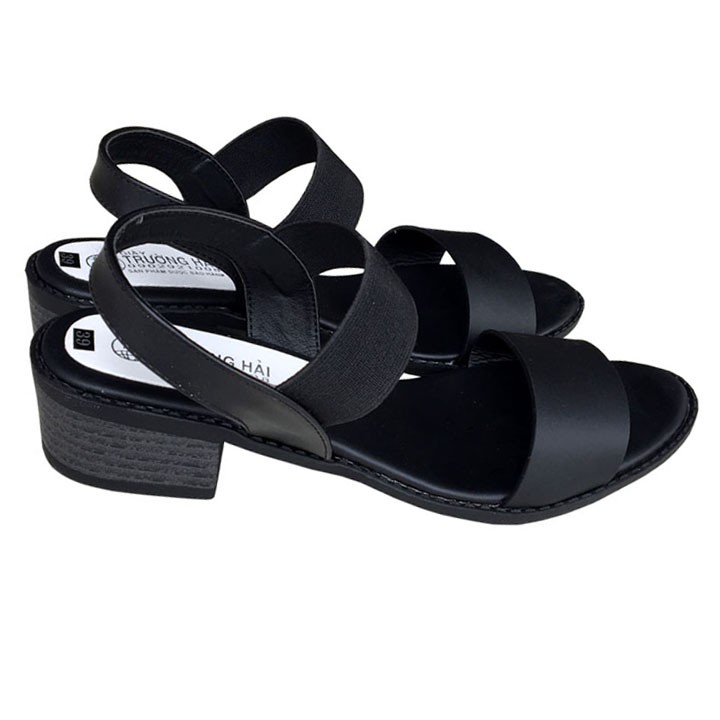 Sandal nữ Trường Hải đế vuông 4cm màu đen XDN0342 [HÌNH ẢNH THẬT]