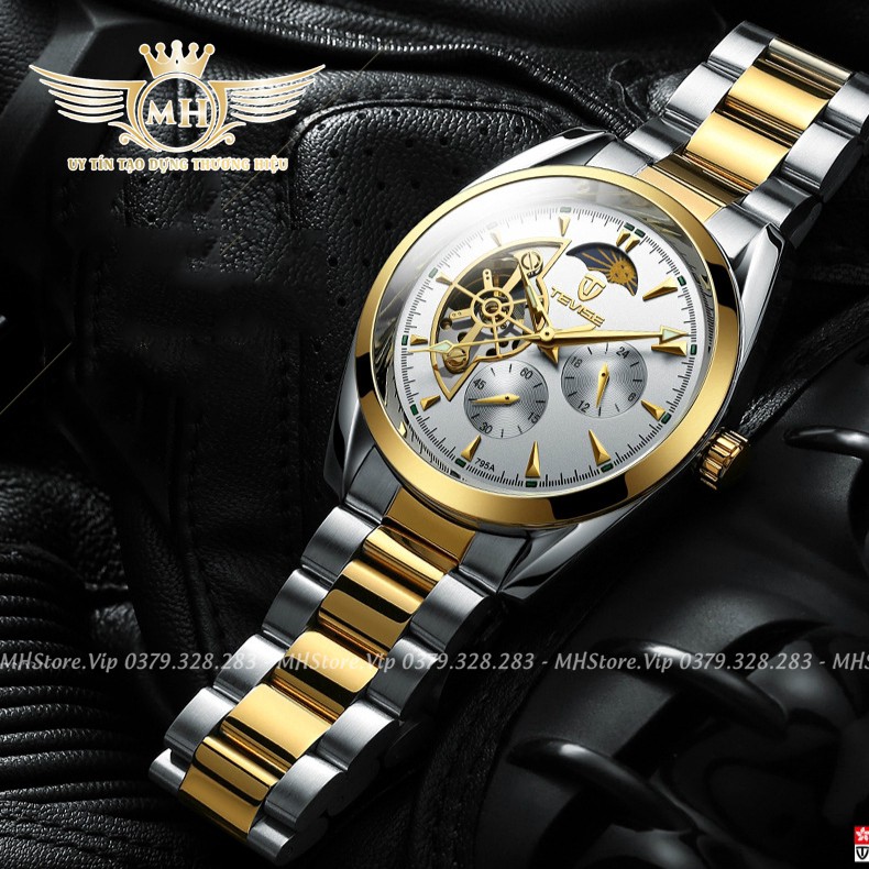 Đồng hồ cơ nam Tevise 795A chính hãng dây thép không gỉ, cơ automatic lộ máy chạy 5 kim đẹp giá rẻ [Tặng tháo dây] | BigBuy360 - bigbuy360.vn