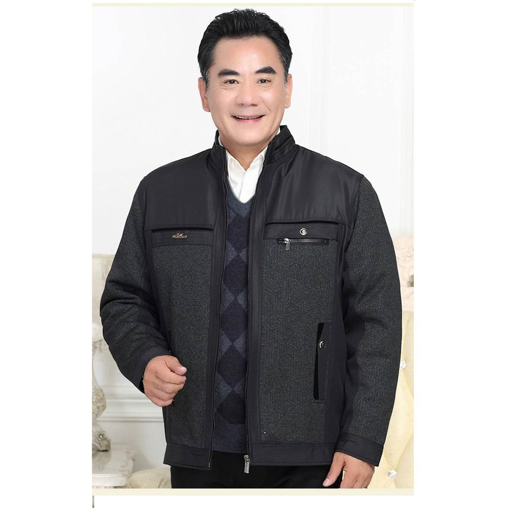 Áo khoác lót lông cho ông già - chữ