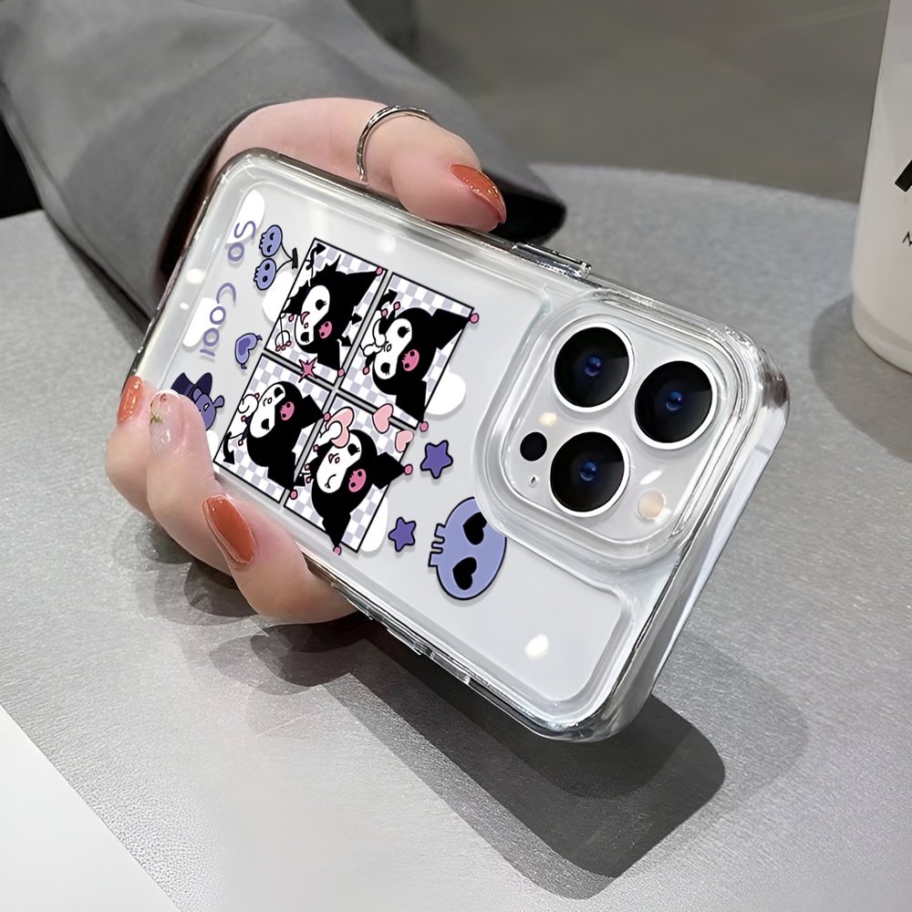 Ốp Điện Thoại Trong Suốt Họa Tiết Hoạt Hình Sanrio Kuromi Cho iphone 14 Pro Max 14 Plus 13 11 12 7Plus X XR XS Max