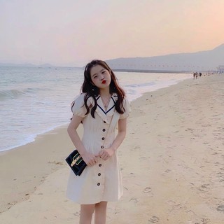 Váy cổ vest - kèm hình thật