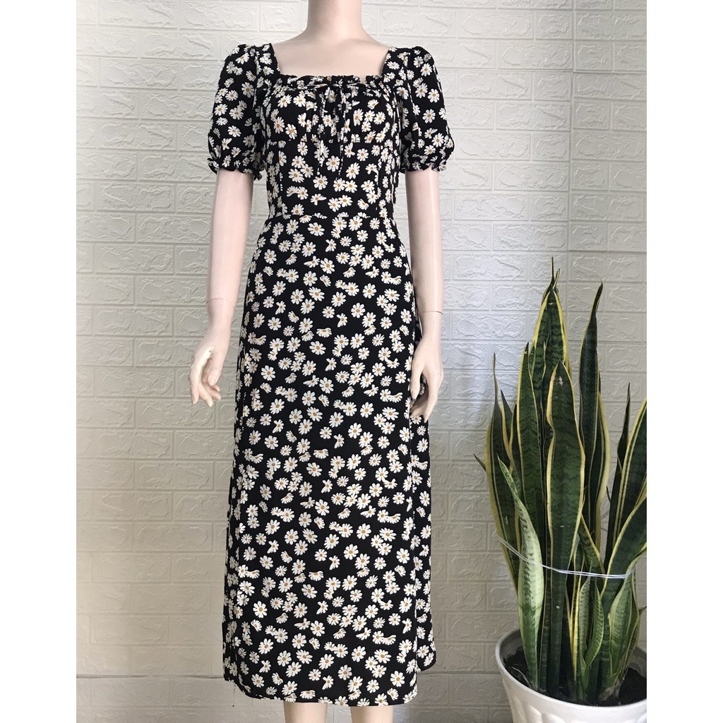 [Mã WARN60 hoàn 15% xu đơn 300k] Váy Dáng Xoè Hoa Cúc Quyến Rũ| Đầm Maxi Xẻ Tà | Đầm Sang Chảnh | BigBuy360 - bigbuy360.vn