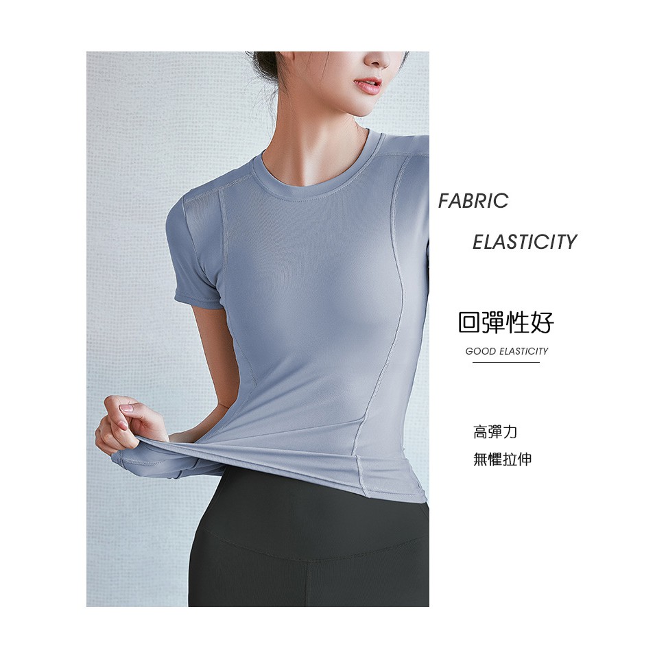 Fit.her Áo Thun Thể Thao Tay Ngắn Ôm Dáng Co Giãn Tốt Thời Trang Mùa Hè Cho Nữ