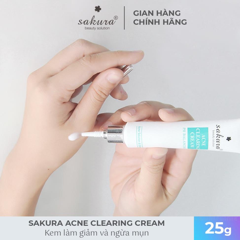 Kem làm giảm và ngừa mụn Sakura Acne Clearing Cream 25g - Mỹ Phẩm Mai Hân