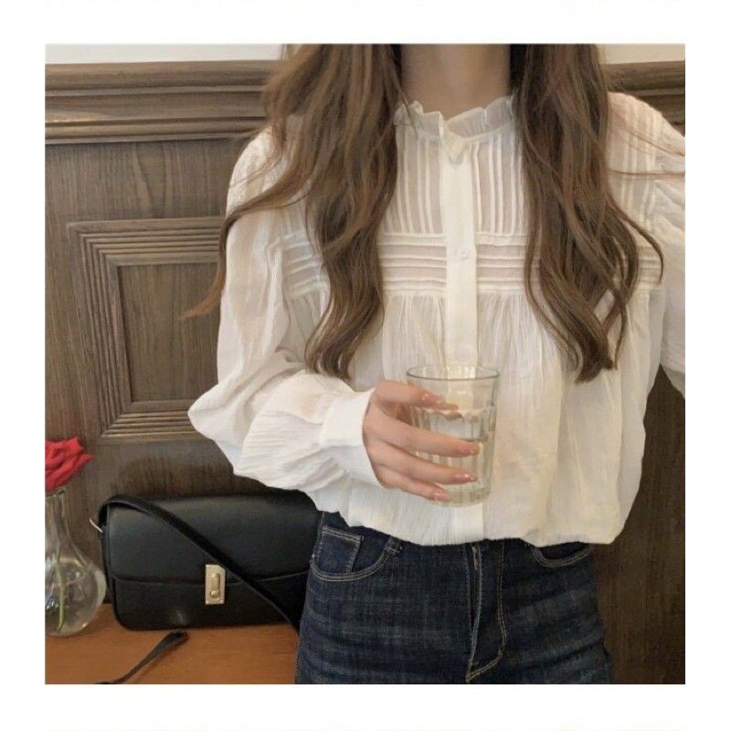 [ORDER] Áo blouse cổ tròn Xames Shirt style Hàn Quốc - Có ảnh thật