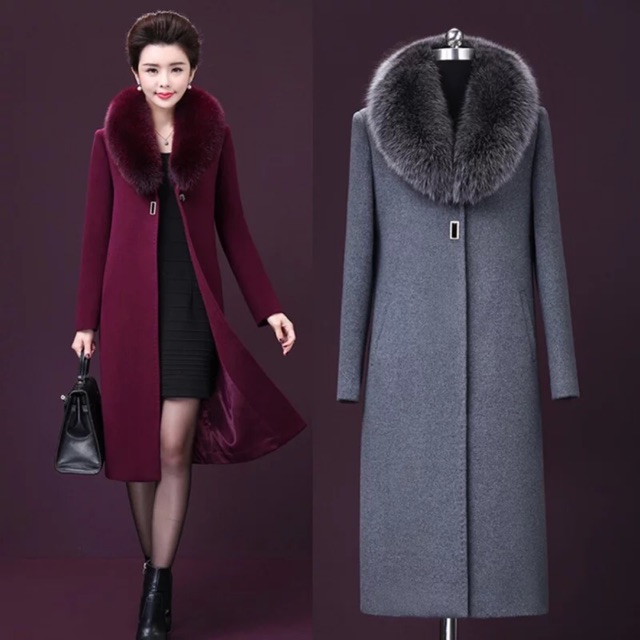 ÁO DẠ ÉP DÀI TRUNG NIÊN CAO CẤP SĂN MÀU XÁM 3xl