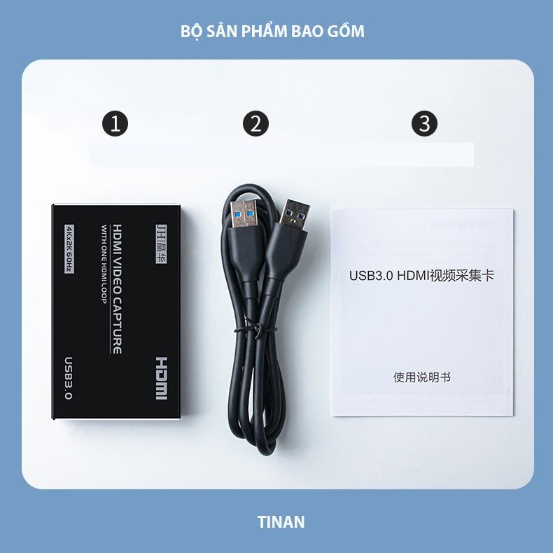 Bộ Chuyển Đổi Video HDMI Sang USB3.0 4Kx2K 60HZ, USB3.0 HDMI Video Capture