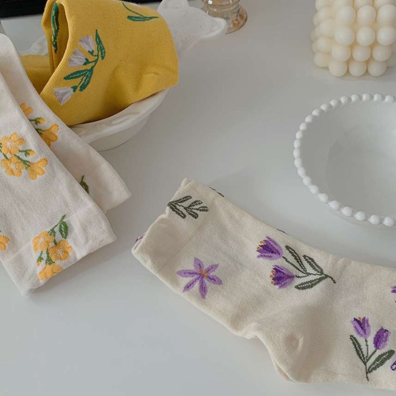 Xixi Tất Ống Lửng Họa Tiết Hoa Ngọt Ngào Cho Nữ