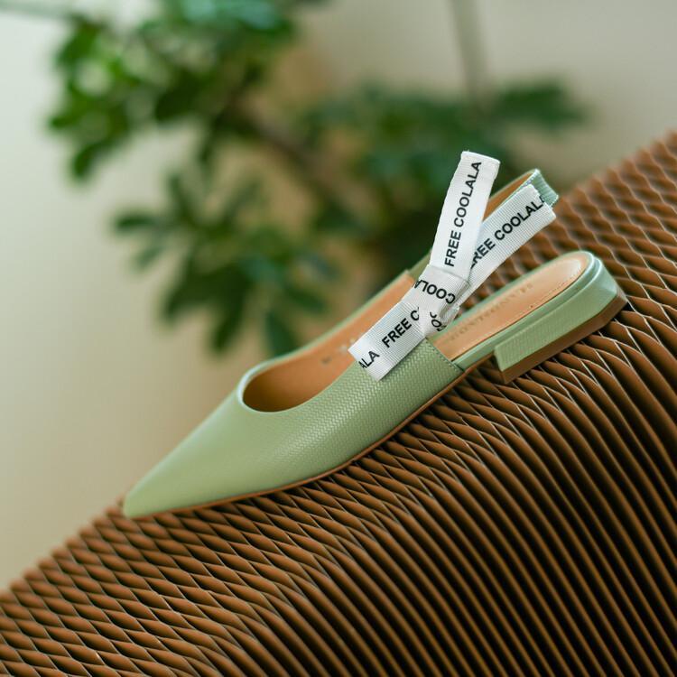 Giày Xăng Đan Da Mũi Nhọn Thời Trang Mùa Hè 2022 Cho Nữ