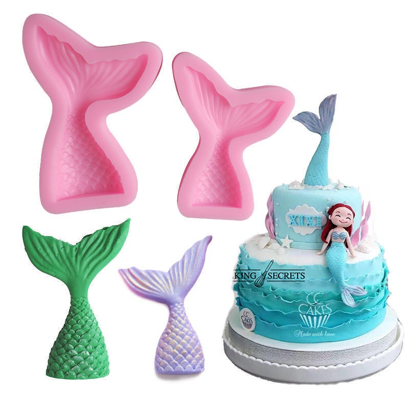 Khuôn Silicone Tạo Hình Đuôi Nàng Tiên Cá 3d Trang Trí Bánh