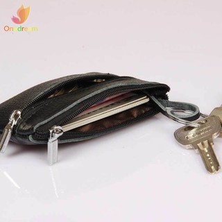 Ví da mini gắn móc khóa thanh lịch cho nữ