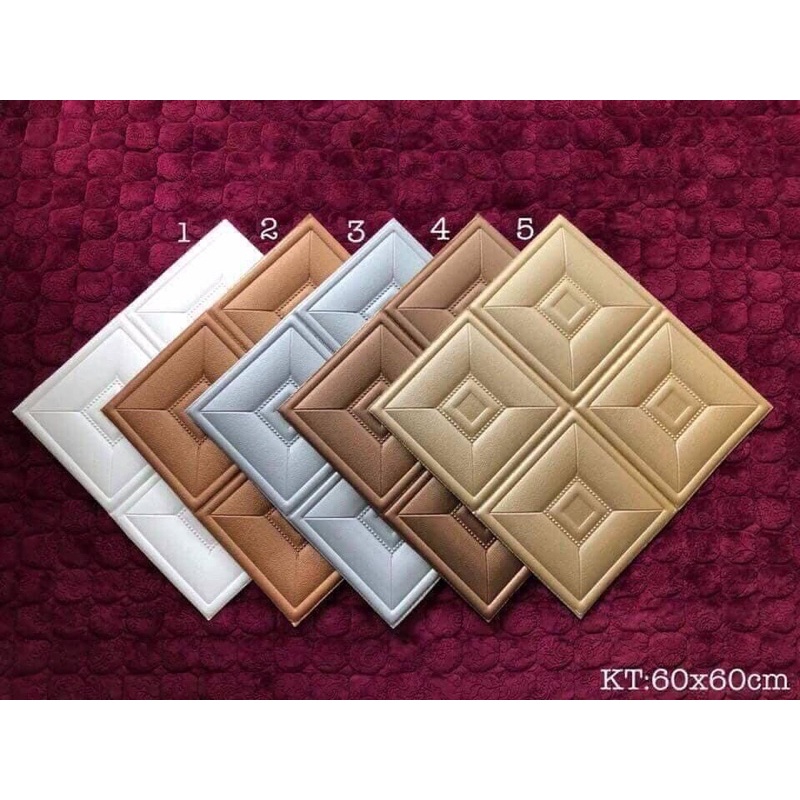 Xốp dán tường 3D Giả Da Dán Trần 60x60 dầy 7li hàng cao cấp keo sẵn bóc dán, giá rẻ nhất thị trường