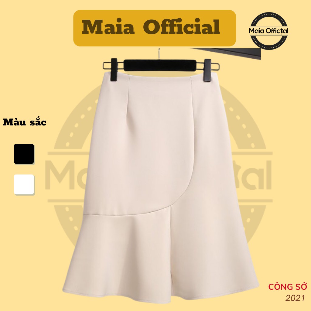 Chân váy công sở Maia Official (2 màu), kiểu đuôi cá, cách điệu, khóa kéo sau lưng CV502