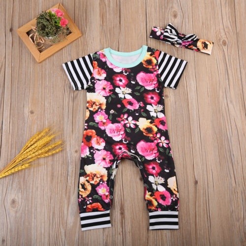 Set Jumpsuit + Băng Đô Cài Tóc Cho Bé Gái