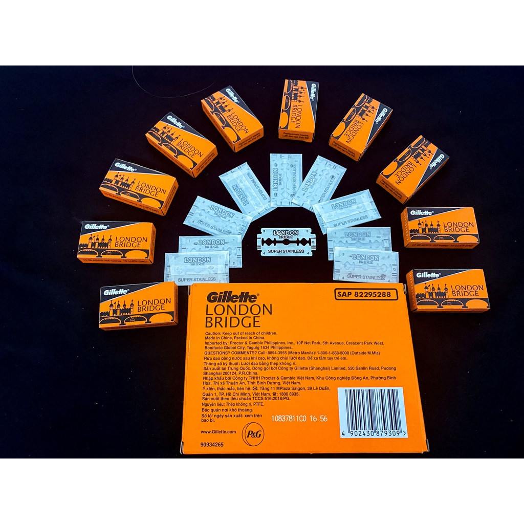 Dao Lam Gillette London Bridge Hộp 100 Lưỡi Lam Cam