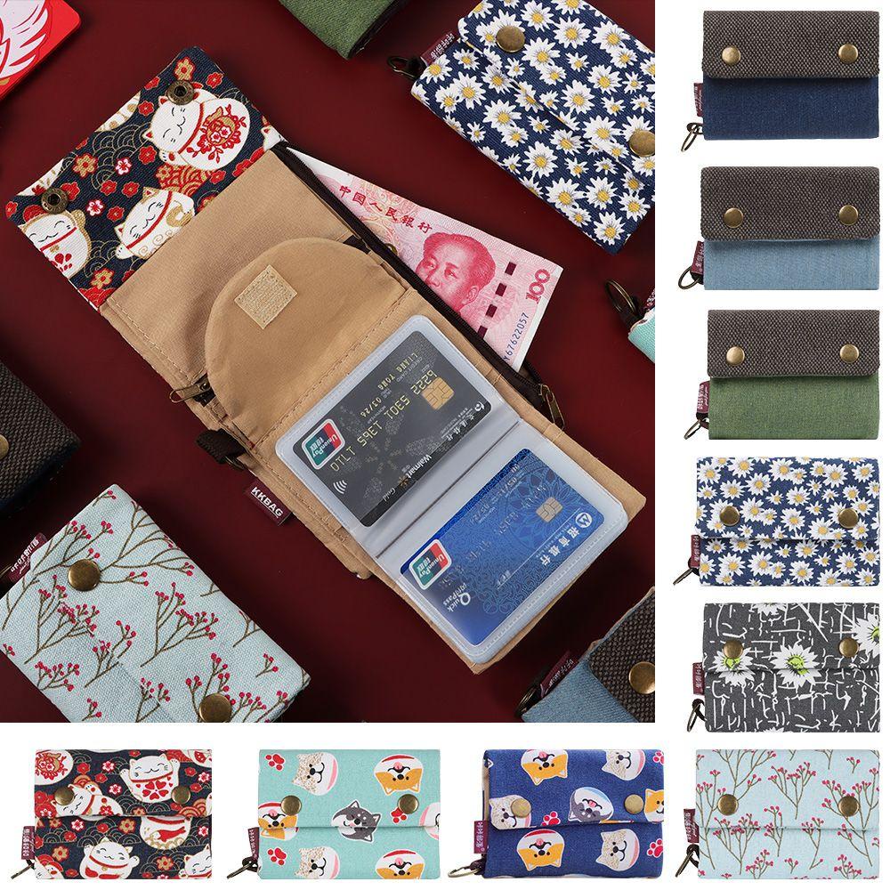 Ví Đựng Tiền Xu Chất Liệu Canvas Họa Tiết Chó Mèo Hoạt Hình Dễ Thương Kích Thước Nhỏ Gọn 1
