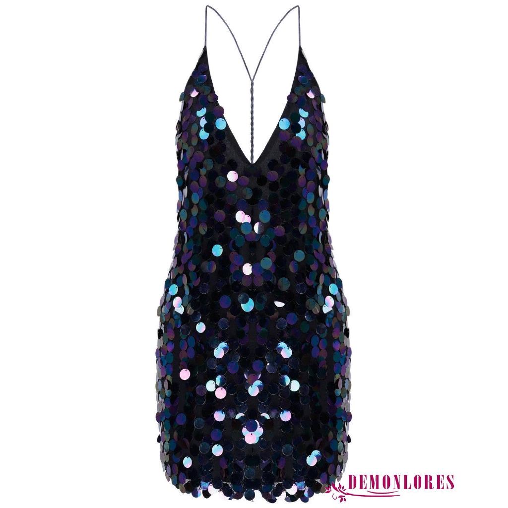 Đầm Hai Dây Đính Kim Sa Lấp Lánh | BigBuy360 - bigbuy360.vn