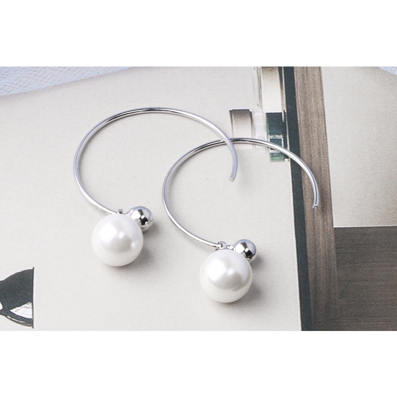 Bông tai MANYUE hình học đính ngọc trai nhân tạo đơn giản ngọt ngào phong cách Hàn Quốc cho nữ