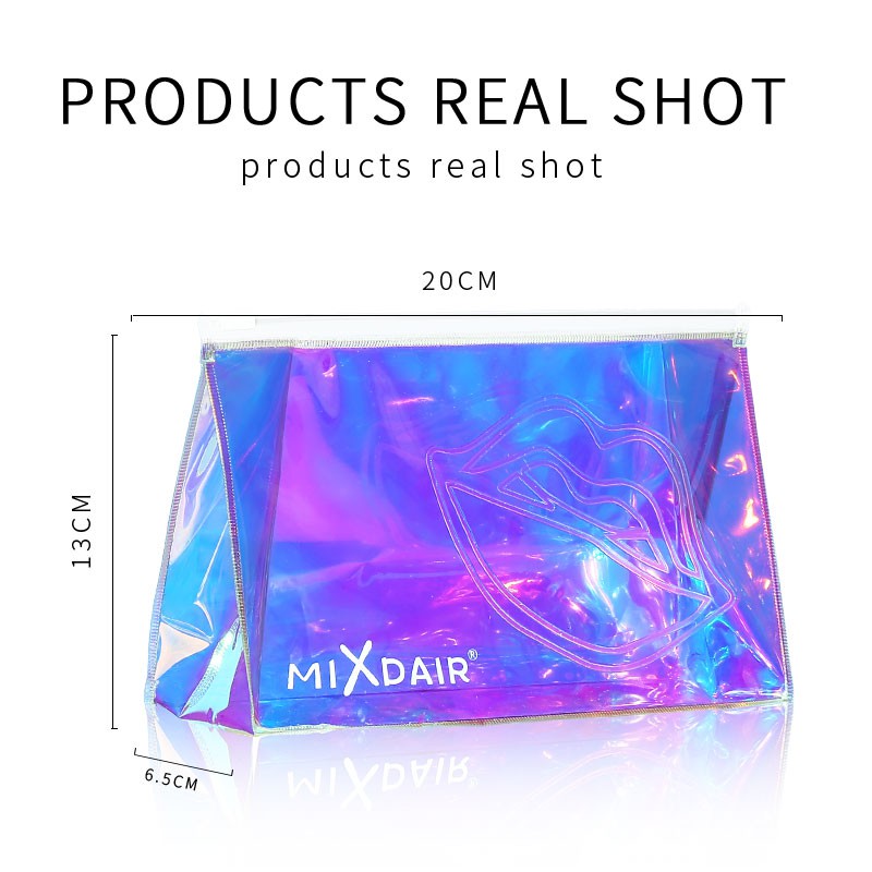 Túi đựng mỹ phẩm MIXDAIR bằng nhựa màu gradient tiện dụng cho nữ 1 Pcs