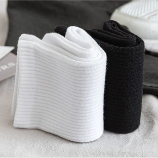 TẤT cổ cao nam nữ ĐEN TRẮNG BASIC