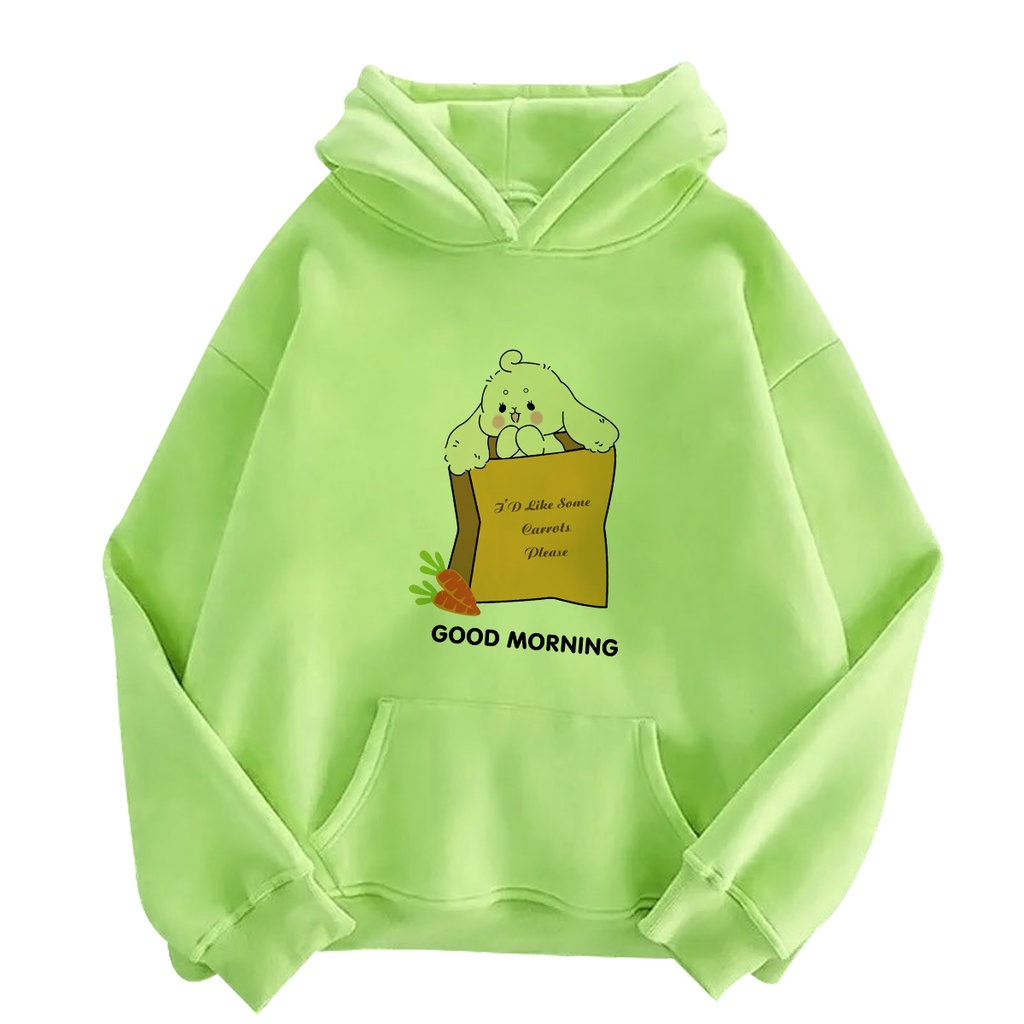 Áo Hoodie Thỏ Túi Cà Rốt Good Morning HARIQUEEN