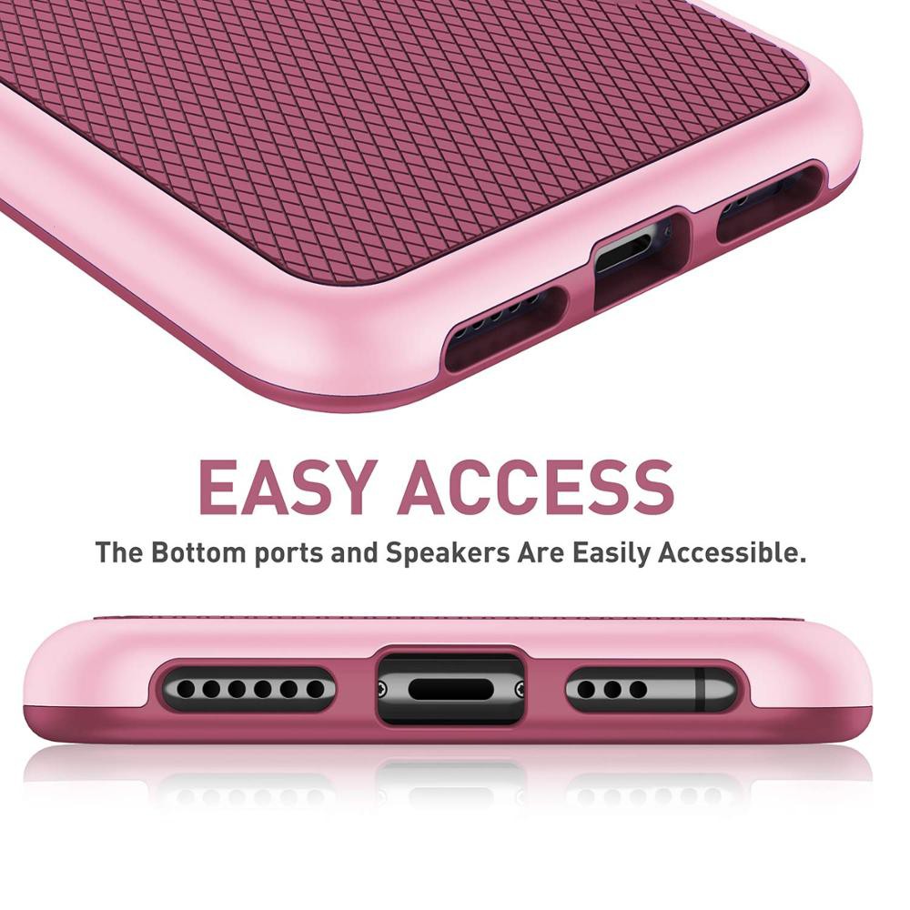 Ốp Điện Thoại TPU + PC Cứng Chống Sốc Chống Trượt Cho iPhone 11 Pro XS Max XR 8 7
