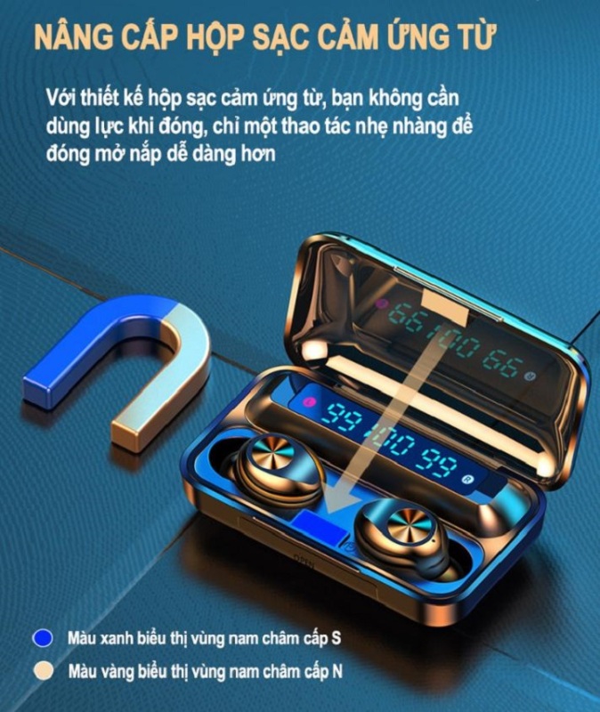 Tai Nghe Bluetooth Không Dây F9 Phiên Bản Cao Cấp Thế Hệ Thứ 10 Hỗ Trợ Mọi Dòng Máy Pin Khủng Chất Lượng Cao