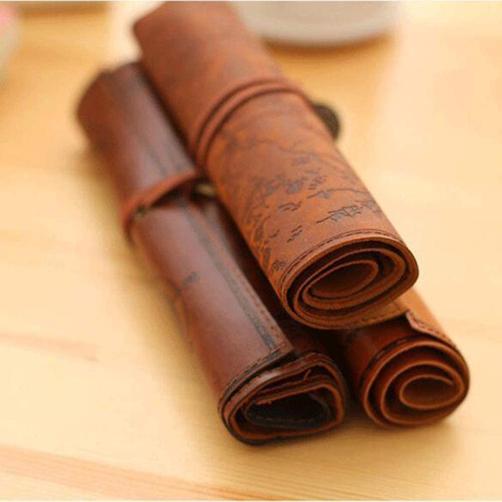 Túi Đựng Bút Bằng Da Họa Tiết Bản Đồ Cướp Biển Cổ Điển