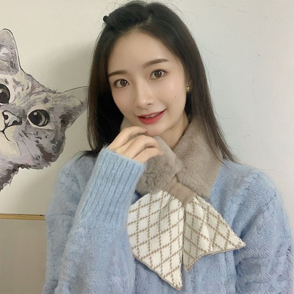Khăn choàng cổ vải lông dày giữ ấm mùa đông nhiều màu lựa chọn dễ thương