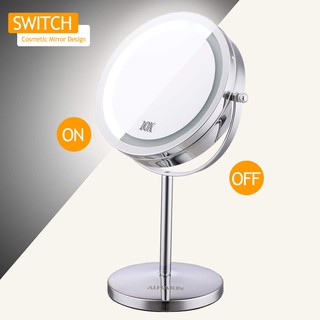 Gương trang điểm đèn led tròn phóng đại 10 lần.