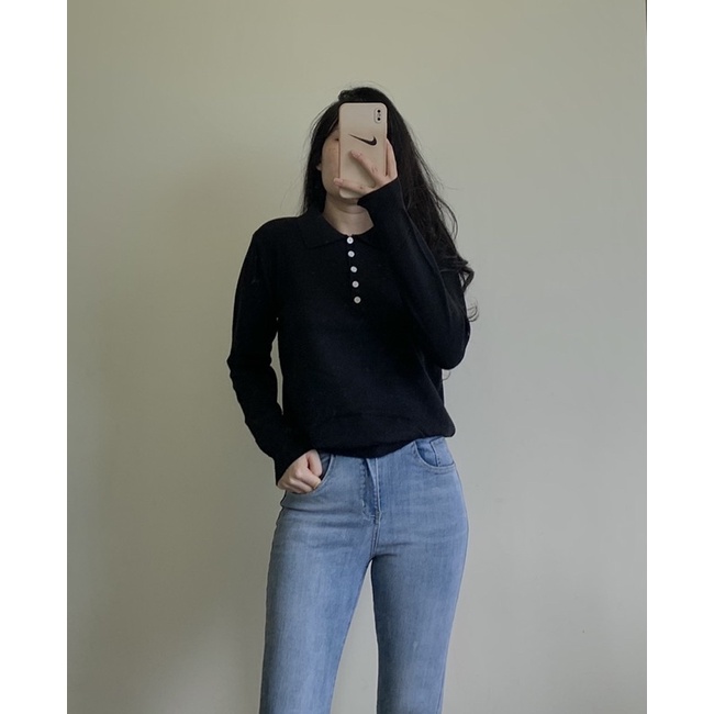 Áo len cổ polo Hàn