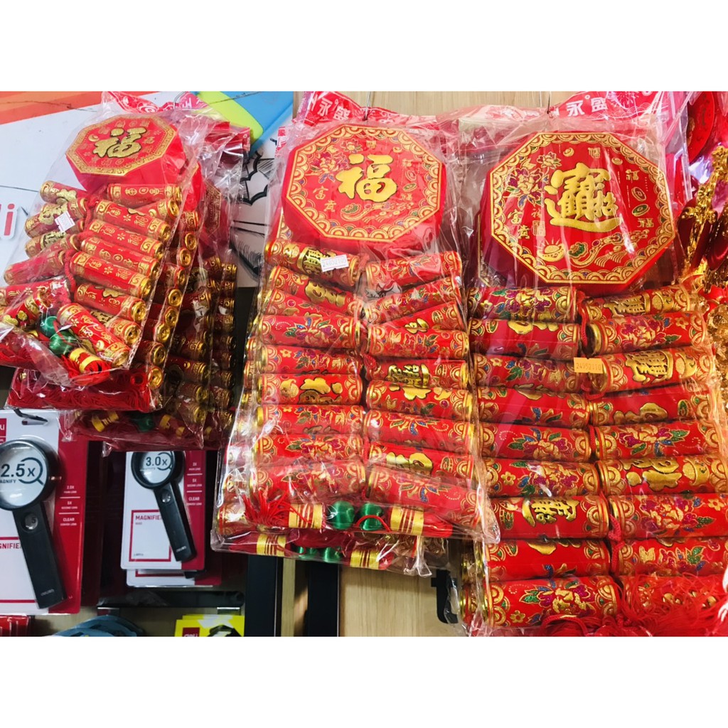 Dây pháo giả chữ hoa may mắn, chất liệu nhung cao cấp - giá sỉ - VPP Trí Tuệ