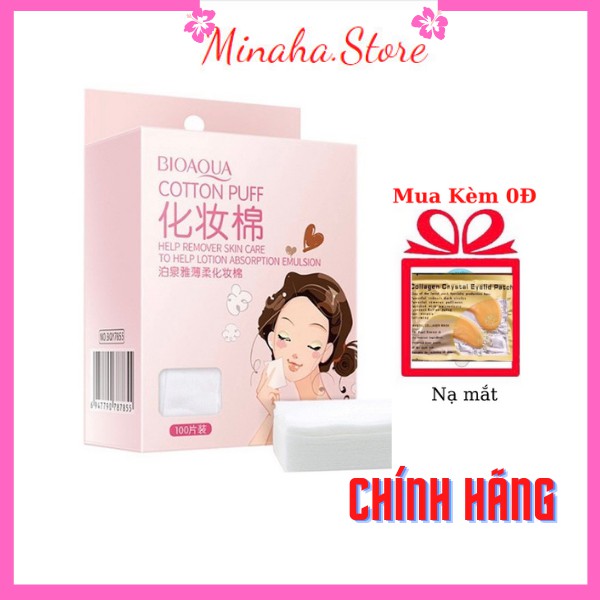Bông Tẩy Trang 1 Lớp 100 Miếng Bioaqua, Bông Tẩy Trang Dạng Mỏng