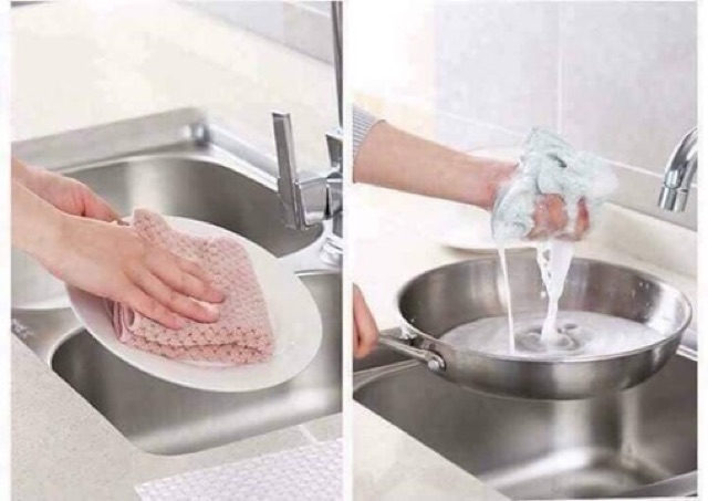 Khăn lau bếp đa năng 2 mặt siêu thấm kích thước 28x28cm