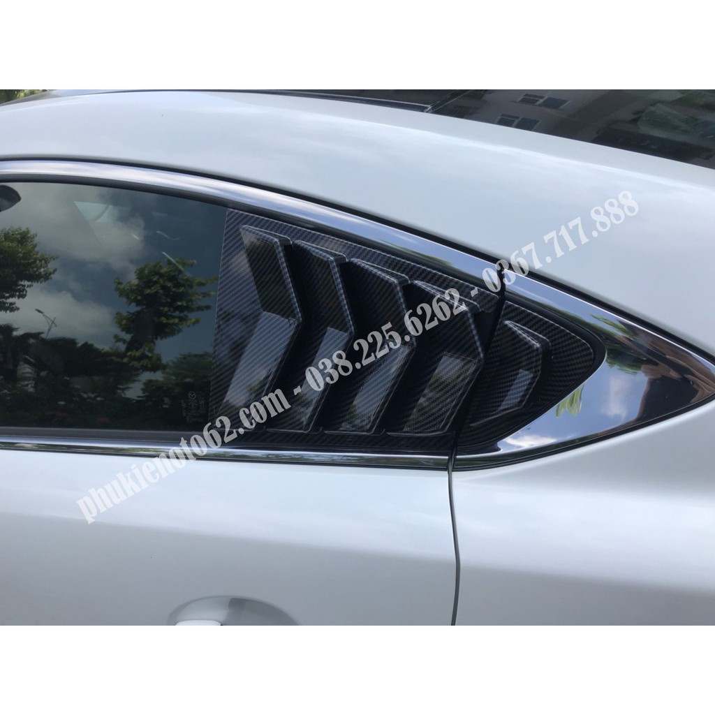 Ốp mang cá cửa kính xe Mazda 6  2014-2019 hàng đẹp (cacbon, đen bóng)