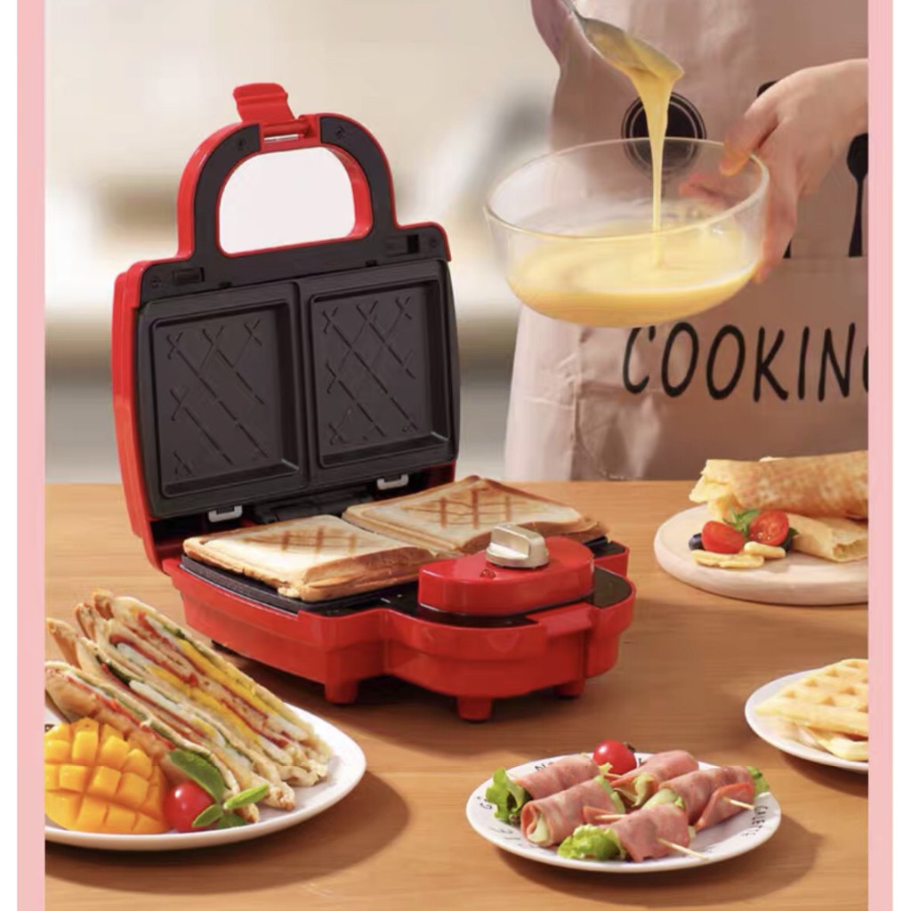 Máy Làm Bánh Mini Đa Năng/Nướng Bánh Mì Sandwich RAINBOW MAGIC Nhân Đôi Tiện Lợi Nhanh Chóng