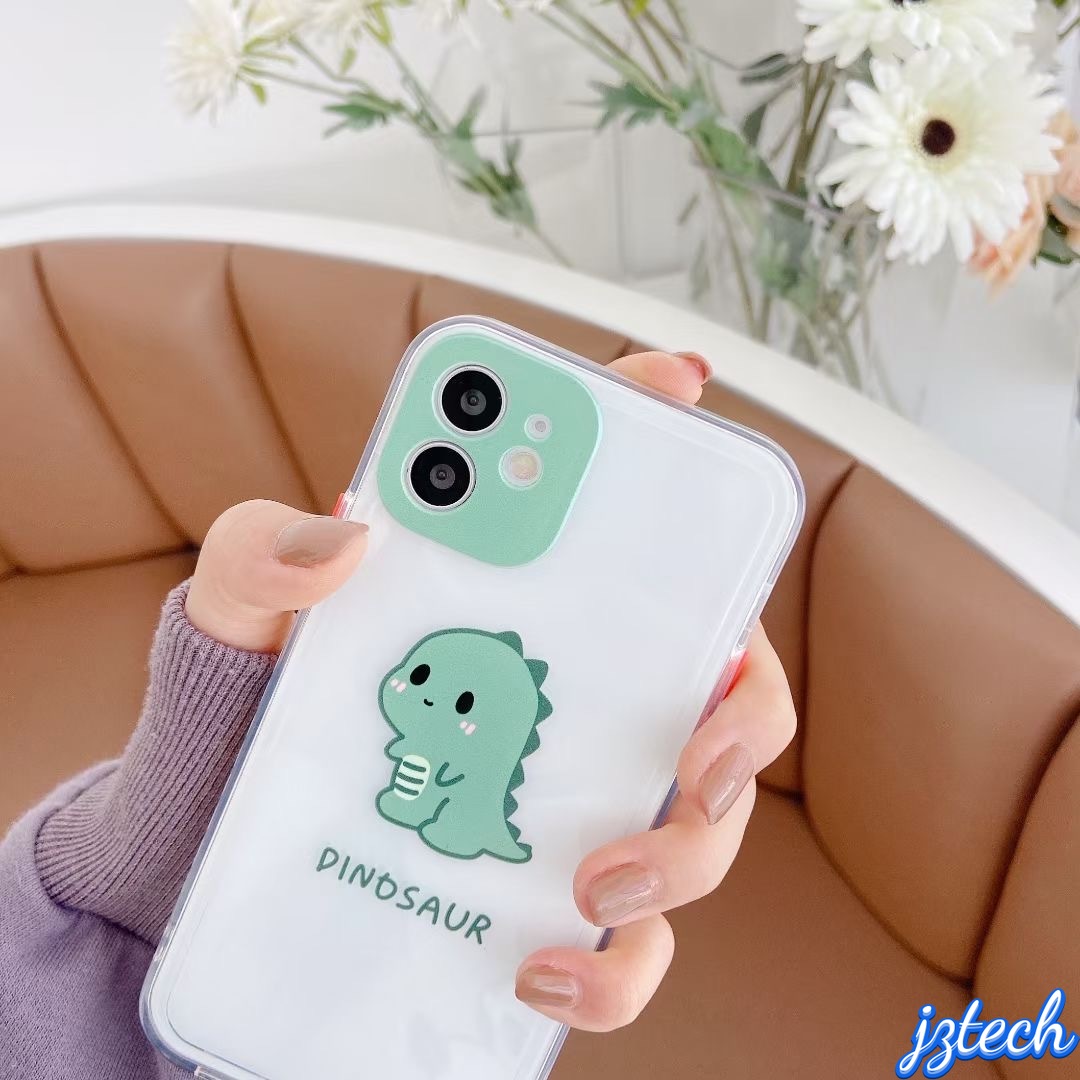 Ốp điện thoại trong suốt họa tiết khủng long hoạt hình cho Iphone 12 11 Pro Max X Xs Max XR 8 7 Plus 12 Mini | BigBuy360 - bigbuy360.vn
