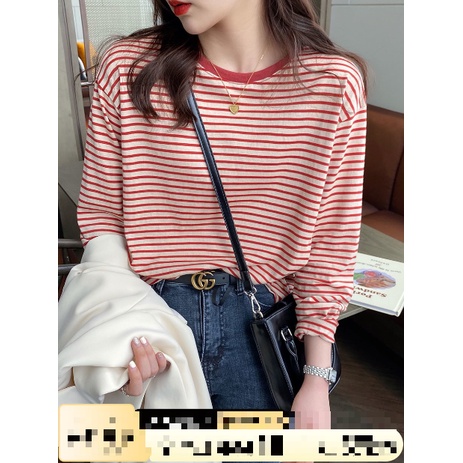 (ORDER) Áo thun nữ dài tay cổ tròn kẻ sọc ngang nhiều màu chất liệu mềm mại cao cấp style Hàn Quốc