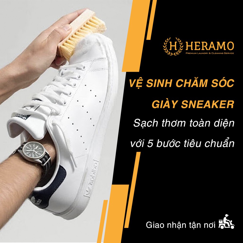 HCM [E-voucher] Giảm 30K Vệ sinh giày, Giặt sấy, Giặt hấp cao cấp tại HERAMO