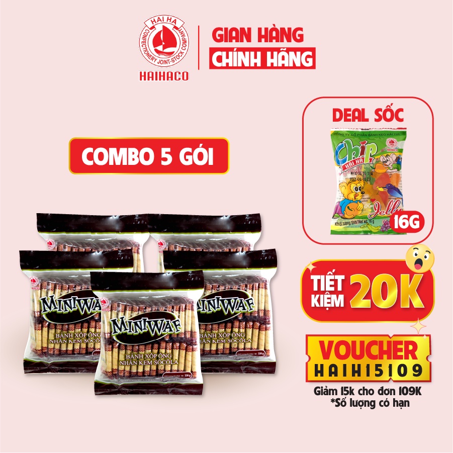 Combo 5 bánh Miniwaf Socola