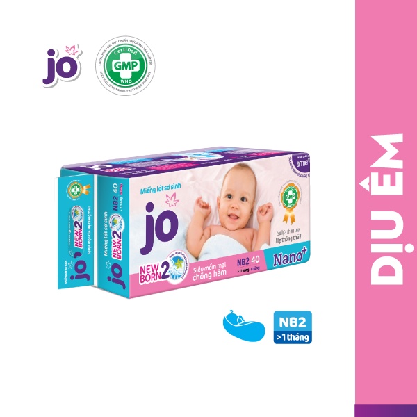 Miếng lót Jo Newborn 2 cho bé trên 1 tháng tuổi - 40 miếng