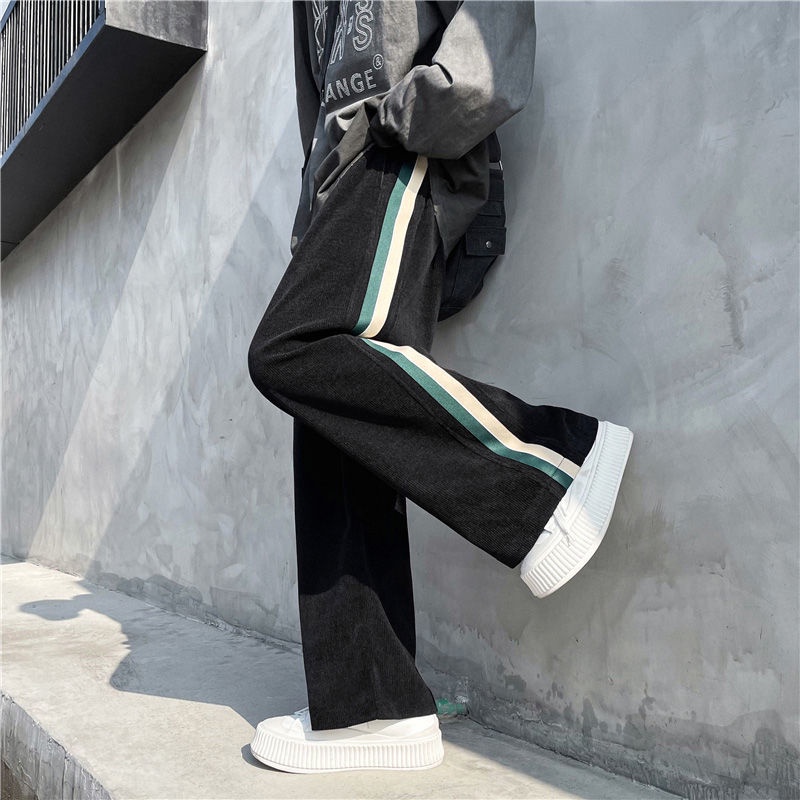 Quần ống rộng Họa Tiết Kẻ Sọc Phong Cách Hiphop Thời Trang Cho Nam