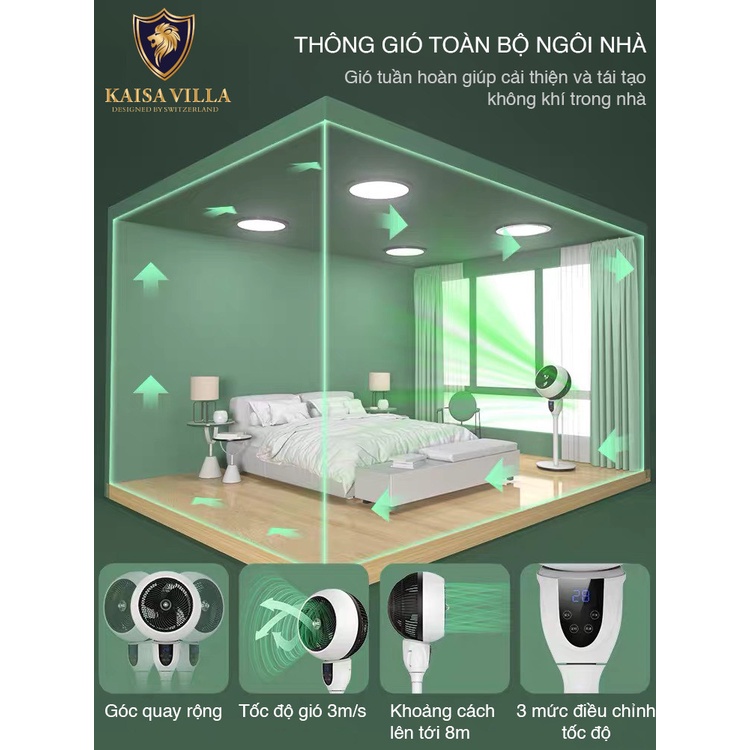 QUẠT ĐIỆN TỬ CHÍNH HÃNG KAISA VILLA MODEL JD-8112 DT