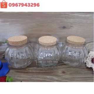 Hũ Lọ Thủy Tinh Gia Vị 180ml Trái Bí Nắp Gỗ