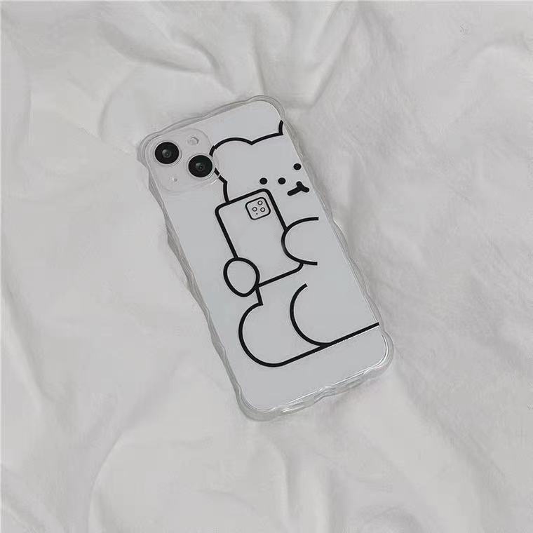 Ốp Điện Thoại Silicon TPU Mềm Trong Suốt Hình Gấu Cho Iphone 12 13 SE 6 6S 7 8 Plus X XS XR 11 Pro Max