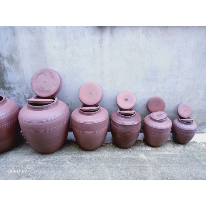Chum sành 2 nắp đậy 10 lít/20 lít chuẩn sành Bát Tràng